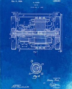 PP1110-Faded Blueprint Train Transmission Patent Poster