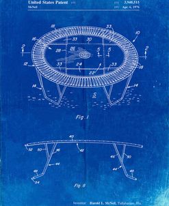 PP1111-Faded Blueprint Trampoline Patent Poster