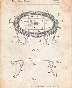 PP1111-Vintage Parchment Trampoline Patent Poster