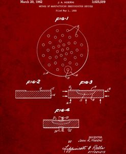 PP1113-Burgundy Transistor Semiconductor Patent Poster