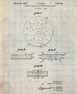 PP1113-Antique Grid Parchment Transistor Semiconductor Patent Poster