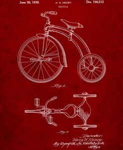 PP1114-Burgundy Tricycle Patent Poster