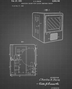 PP1115-Black Grid Tube Television Patent Poster