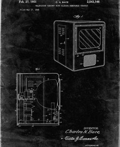PP1115-Black Grunge Tube Television Patent Poster