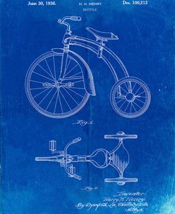PP1114-Faded Blueprint Tricycle Patent Poster