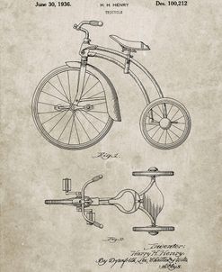 PP1114-Sandstone Tricycle Patent Poster