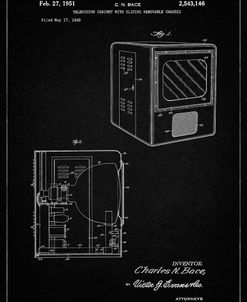 PP1115-Vintage Black Tube Television Patent Poster