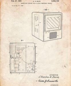 PP1115-Vintage Parchment Tube Television Patent Poster