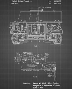 PP1116-Black Grid Turret Drive System Patent Poster