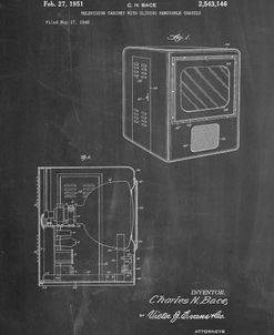 PP1115-Chalkboard Tube Television Patent Poster