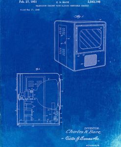 PP1115-Faded Blueprint Tube Television Patent Poster