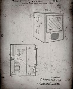 PP1115-Faded Grey Tube Television Patent Poster