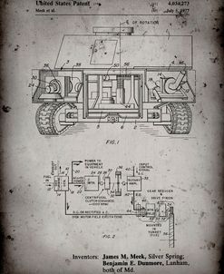 PP1116-Faded Grey Turret Drive System Patent Poster
