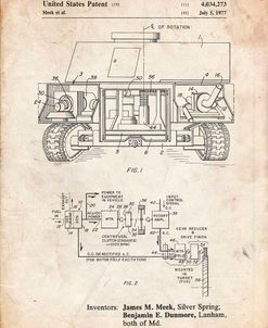 PP1116-Vintage Parchment Turret Drive System Patent Poster
