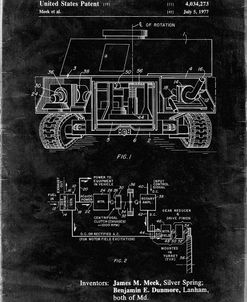 PP1116-Black Grunge Turret Drive System Patent Poster