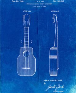 PP1117-Faded Blueprint Ukulele Patent Poster