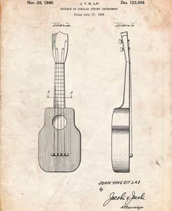 PP1117-Vintage Parchment Ukulele Patent Poster