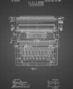 PP1118-Black Grid Underwood Typewriter Patent Poster