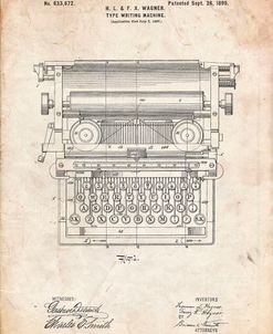 PP1118-Vintage Parchment Underwood Typewriter Patent Poster