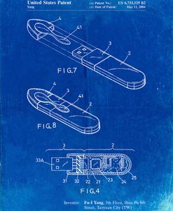 PP1120-Faded Blueprint USB Flash Drive Patent Poster