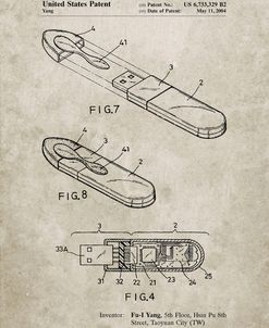 PP1120-Sandstone USB Flash Drive Patent Poster