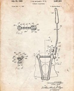 PP1122-Vintage Parchment Vibrato Tailpiece Patent Wall Art Poster