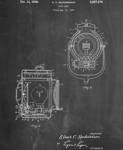 PP1123-Chalkboard Vintage Movie Set Light Patent Poster