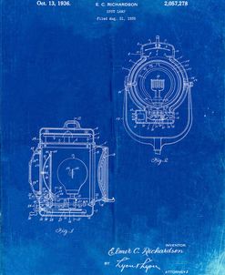 PP1123-Faded Blueprint Vintage Movie Set Light Patent Poster