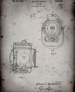PP1123-Faded Grey Vintage Movie Set Light Patent Poster
