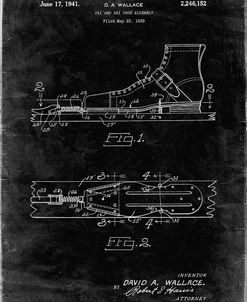 PP1124-Black Grunge Vintage Ski’s Patent Poster