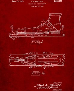 PP1124-Burgundy Vintage Ski’s Patent Poster