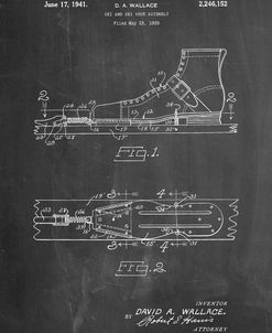 PP1124-Chalkboard Vintage Ski’s Patent Poster