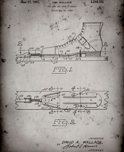 PP1124-Faded Grey Vintage Ski’s Patent Poster
