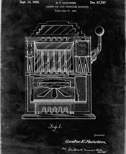 PP1125-Black Grunge Vintage Slot Machine 1932 Patent Poster