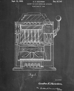 PP1125-Chalkboard Vintage Slot Machine 1932 Patent Poster