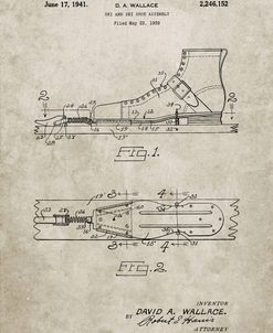 PP1124-Sandstone Vintage Ski’s Patent Poster