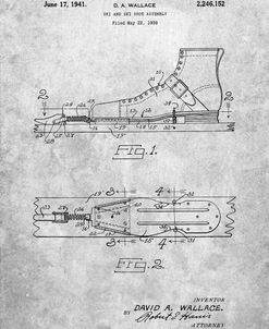 PP1124-Slate Vintage Ski’s Patent Poster