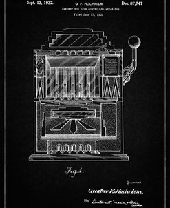 PP1125-Vintage Black Vintage Slot Machine 1932 Patent Poster