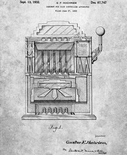 PP1125-Slate Vintage Slot Machine 1932 Patent Poster