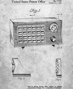 PP1126-Slate Vintage Table Radio Patent Poster