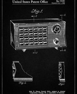 PP1126-Vintage Black Vintage Table Radio Patent Poster