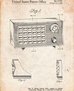PP1126-Vintage Parchment Vintage Table Radio Patent Poster