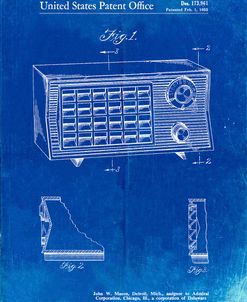 PP1126-Faded Blueprint Vintage Table Radio Patent Poster