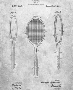 PP1128-Slate Vintage Tennis Racket Patent Poster