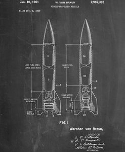 PP1129-Chalkboard Von Braun Rocket Missile Patent Poster