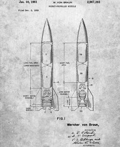 PP1129-Slate Von Braun Rocket Missile Patent Poster