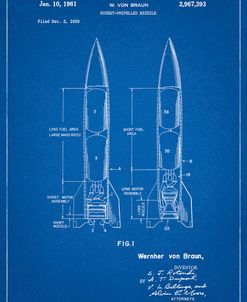 PP1129-Blueprint Von Braun Rocket Missile Patent Poster