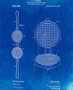 PP1130-Faded Blueprint Waffle Iron for Ice Cream Cones 1909 Patent Poster