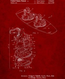 PP1131-Burgundy Wakeboard Patent Poster