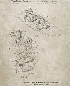 PP1131-Sandstone Wakeboard Patent Poster